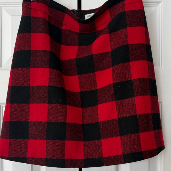 J. Crew Red and Black Buffalo Plaid Checkered Mini Skirt - Picture 3 of 7